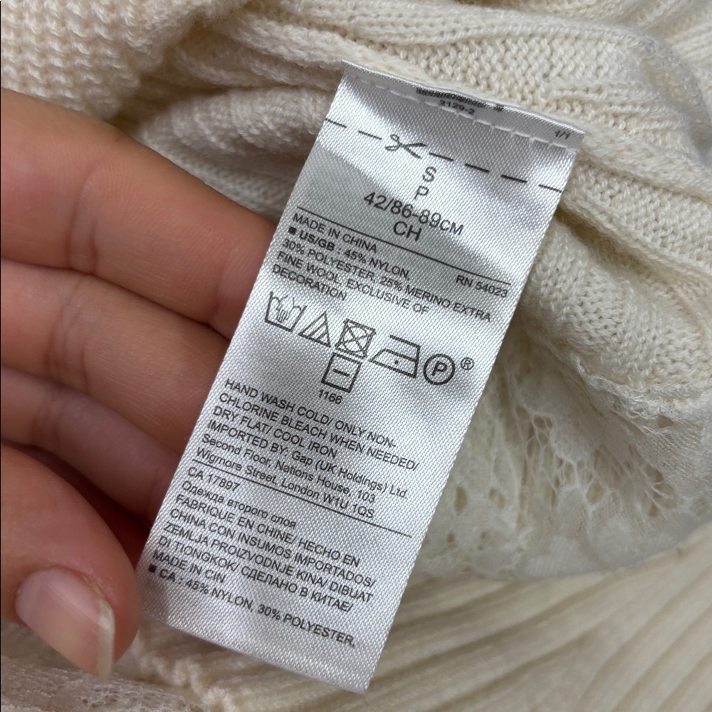 Banana Republic x Olivia Palmero Elegant Knit Lace Turtleneck Sweater Small - Picture 9 of 11